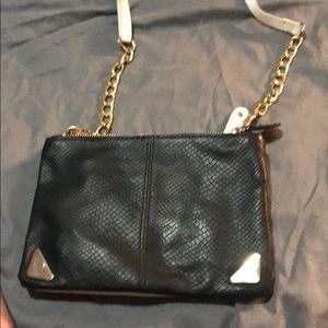 2 in one black and white purse